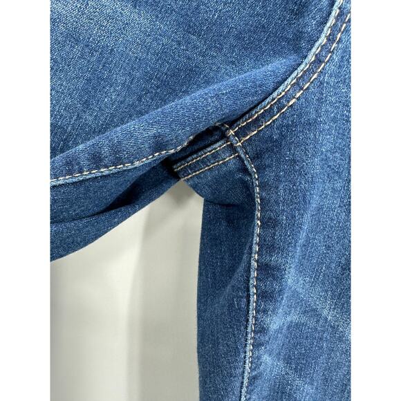 GB Womens Denim Fringe Hem Skinny Jeans Size 9 Festival Mid Rise Cropped Boho - Picture 5 of 9